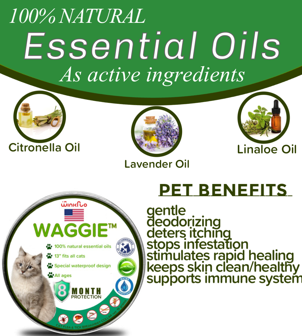 Waggie™ - Natural Anti-Flea, Tick, & Mosquito Collar For Cats (Break-Away)