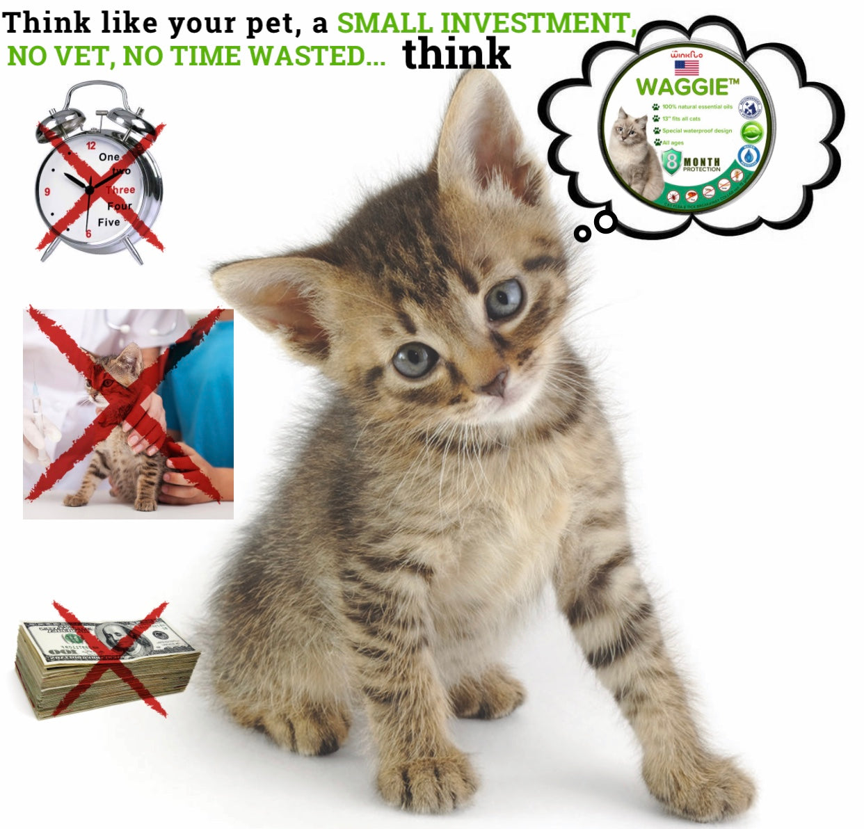 Waggie™ - Natural Anti-Flea, Tick, & Mosquito Collar For Cats (Break-Away)