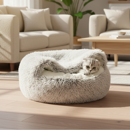 WagBed™ - Plush Orthopedic Nest Bed for Cats & Dogs (Stress-Relief)