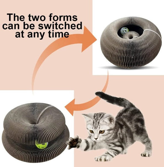 WagAccordion™ - Cat Scratching Board Toy (Self-Nail Trimmer)
