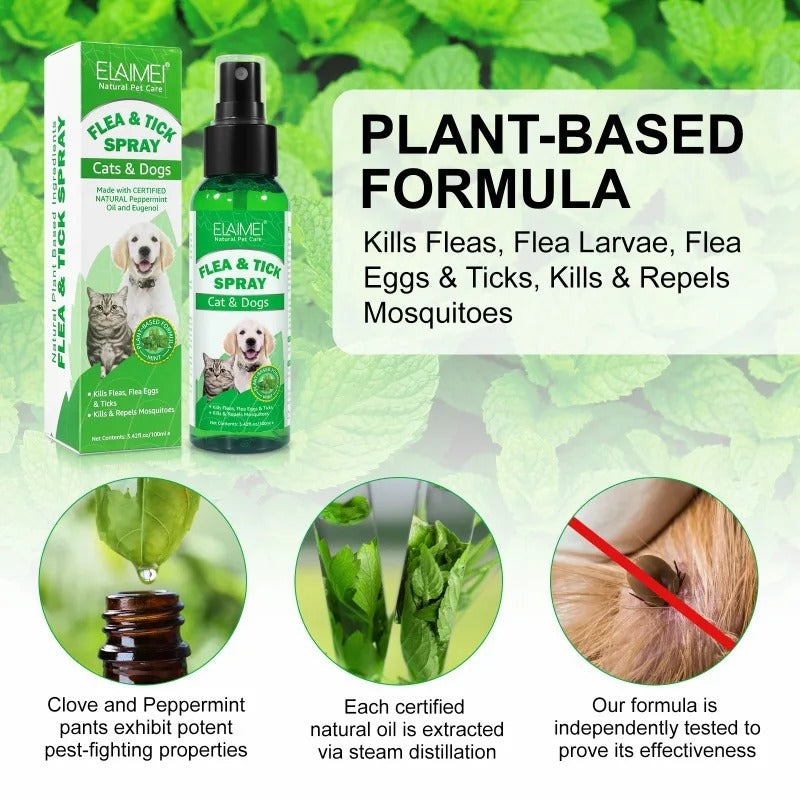 WagAway™ - Long-Lasting Natural Flea, Tick & Bed Bug Spray for Pets/People/Home (600+ Sprays)